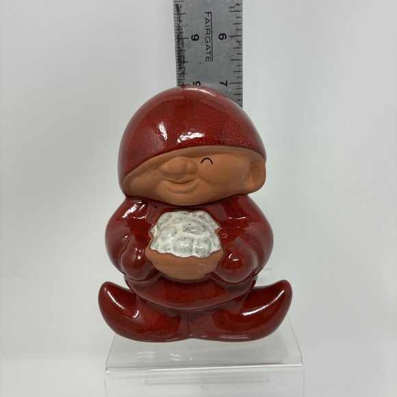 Nittsjo Swedish Pottery Red Tomte Gnome 19150 Garden Home Decor Christmas Elf - Picture 10 of 10